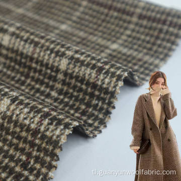 Wool tweed polyester tela para sa babaeng overcoat damit